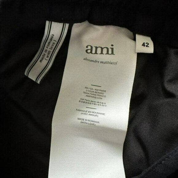 Ami Alexandre Mattiussi Black Elastic Waist Dress Pants Size 42 - Picture 9 of 10